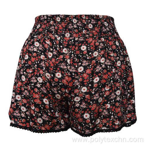 Ladies Shorts High Waisted Wide Leg